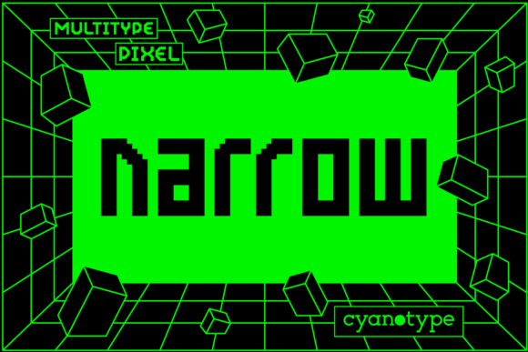 MultiType Pixel Narrow: The Distorted Display Font for Edgy Designs