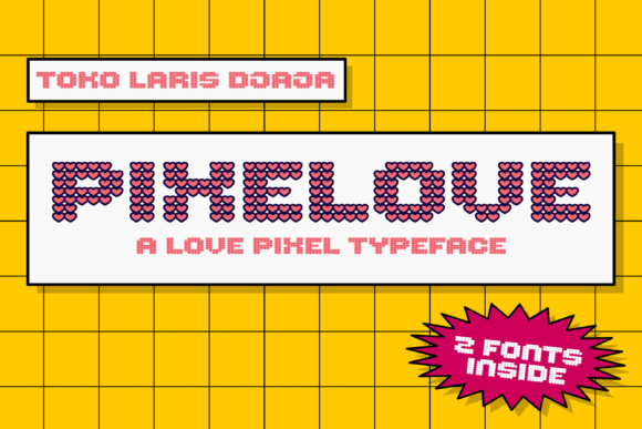 Pixelove: A Retro Heart Shape Typeface for Creative Projects